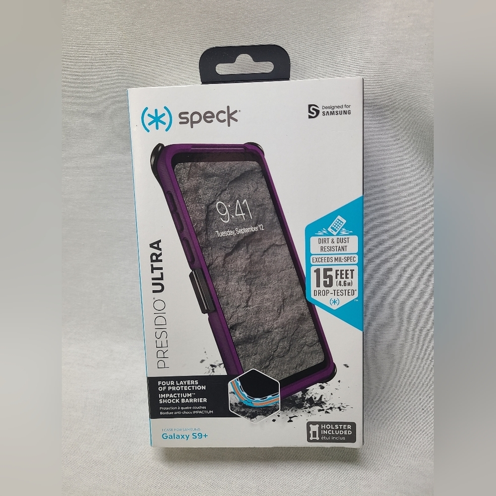 Speck Presidio Ultra Series Hard Case and Holster for Galaxy S9+ Plus- Purple